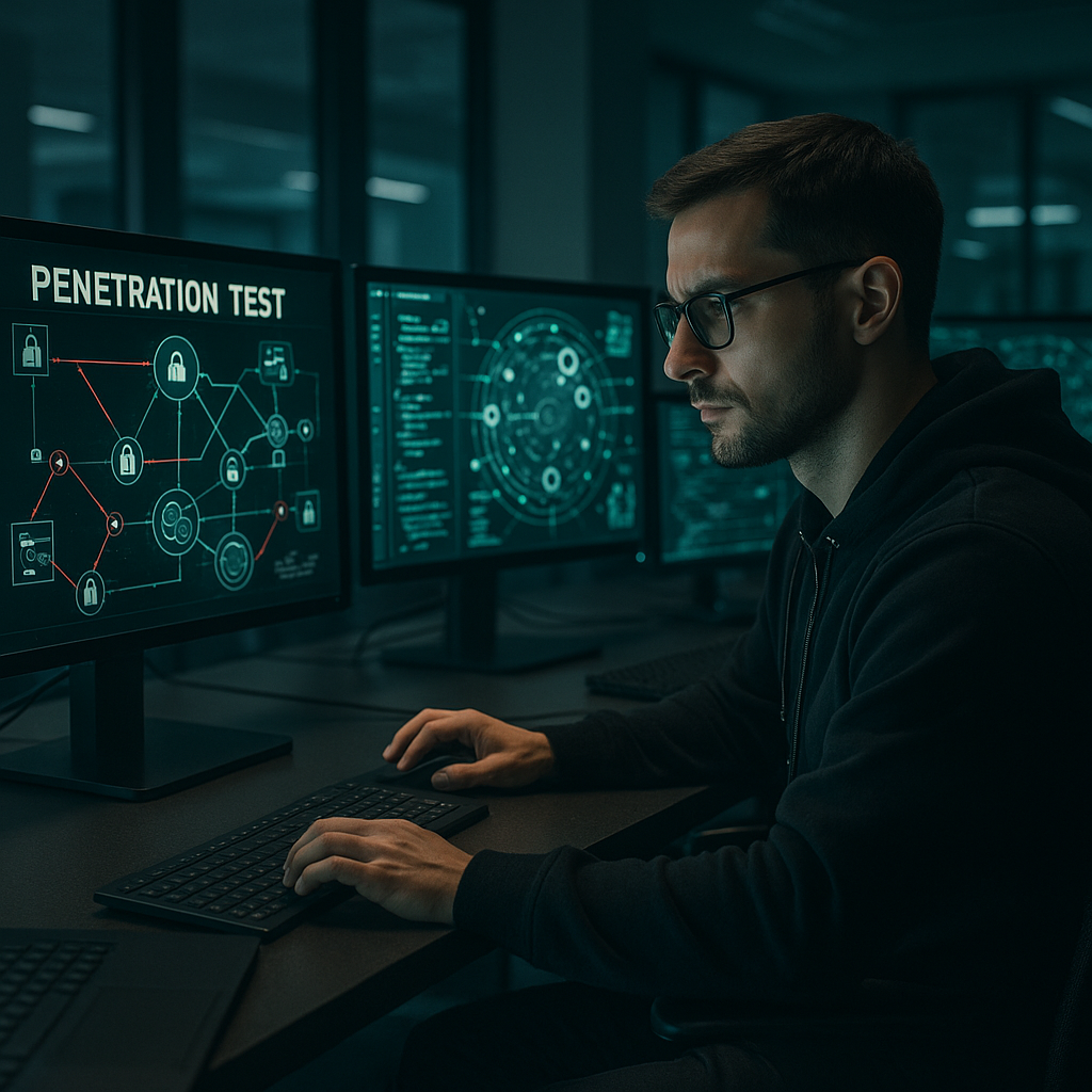 Penetration test single site – ethical hacker performing cyber security assessment