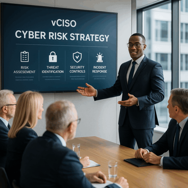 Part-time virtual CISO Service providing cyber risk strategy and board-level security leadership
