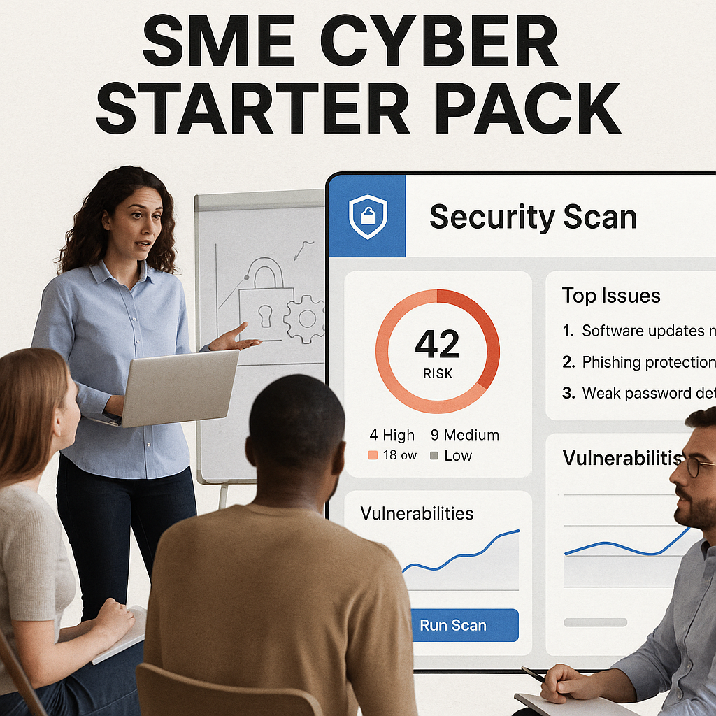 SME Cyber Starter Pack – cyber awareness training, vulnerability scan, and Cyber Essentials preparation